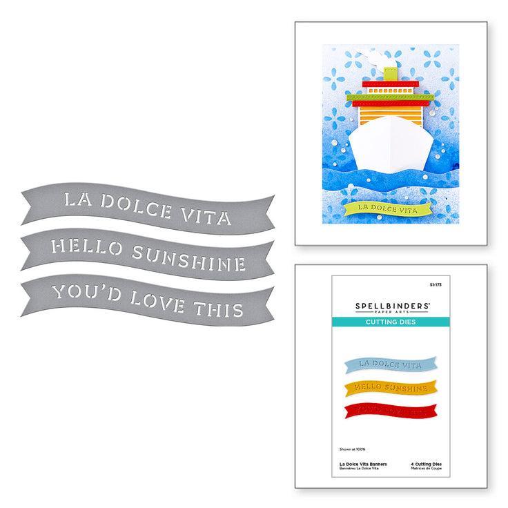 Spellbinders - La Dolce Vita Collection - Dies - La Dolce Vita Banners-ScrapbookPal