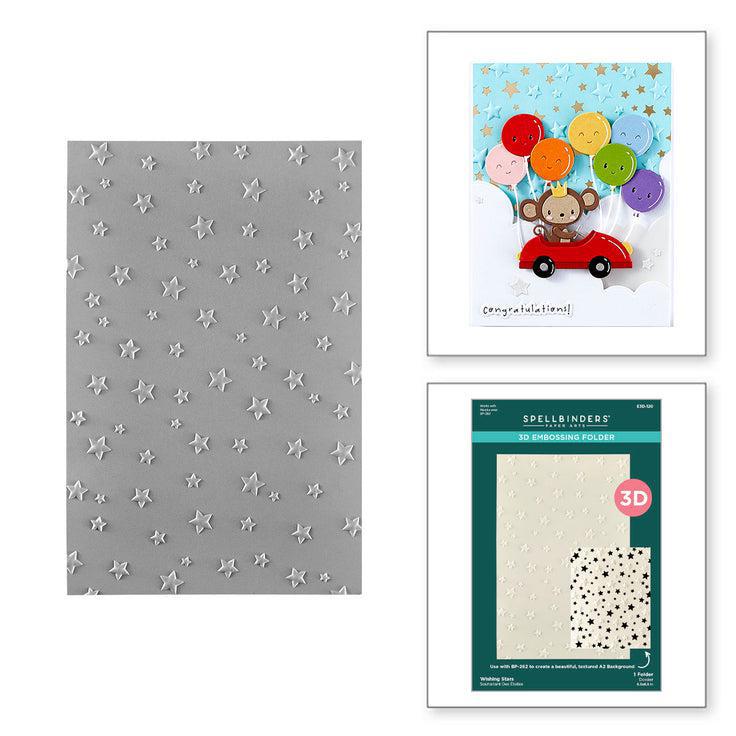 Spellbinders - Little Smiles Collection - 3D Embossing Folder - Wishing Stars-ScrapbookPal