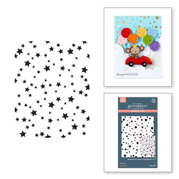 Spellbinders - Little Smiles Collection - Press Plate - Falling Stars-ScrapbookPal