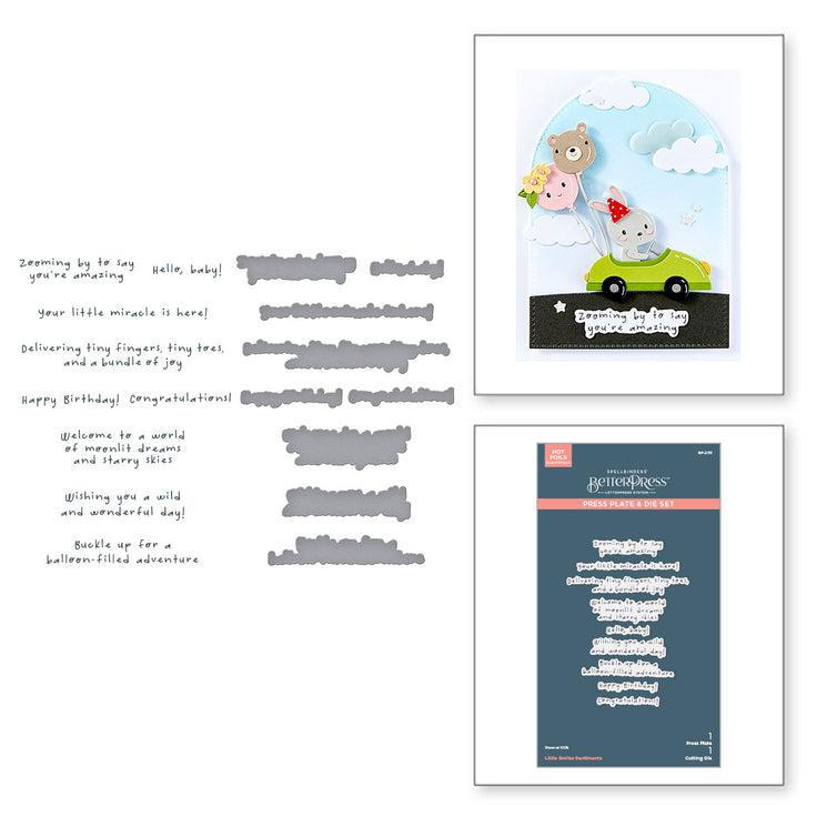 Spellbinders - Little Smiles Collection - Press Plates & Dies - Little Smiles Sentiments-ScrapbookPal