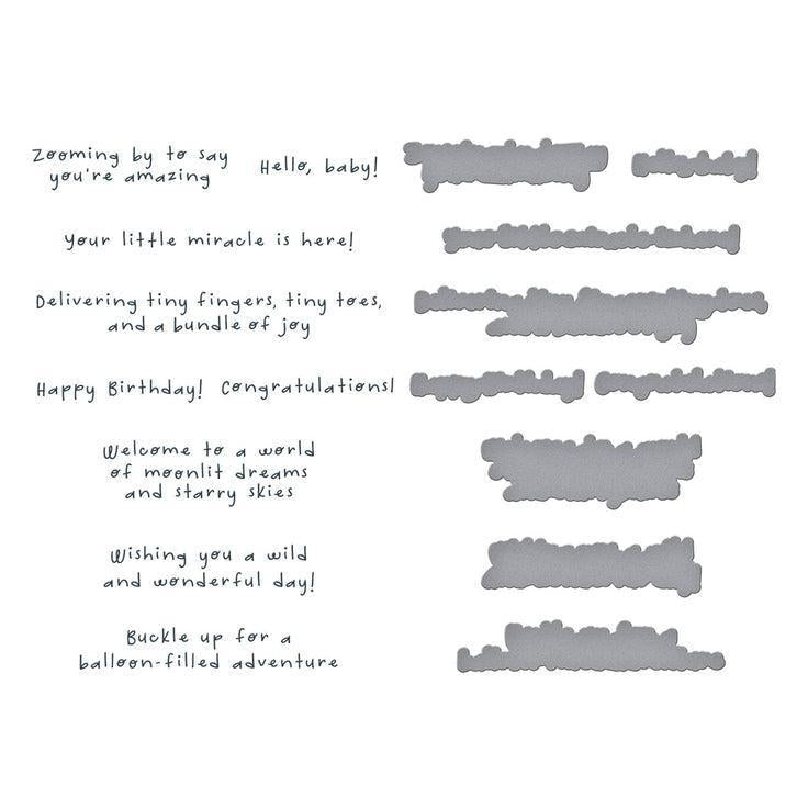 Spellbinders - Little Smiles Collection - Press Plates & Dies - Little Smiles Sentiments-ScrapbookPal