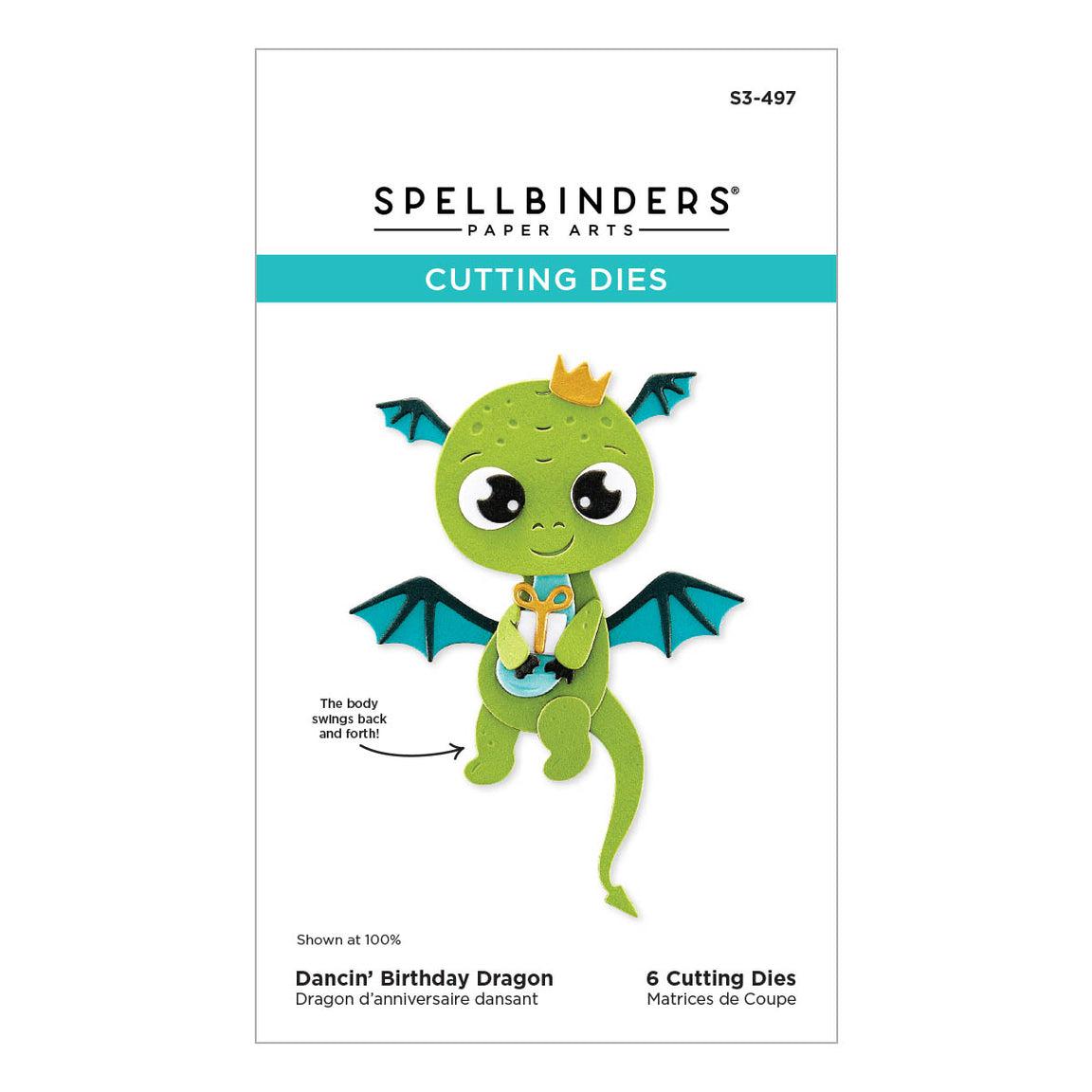 Spellbinders - Monster Birthday Collection - Dies - Dancin' Birthday Dragon-ScrapbookPal