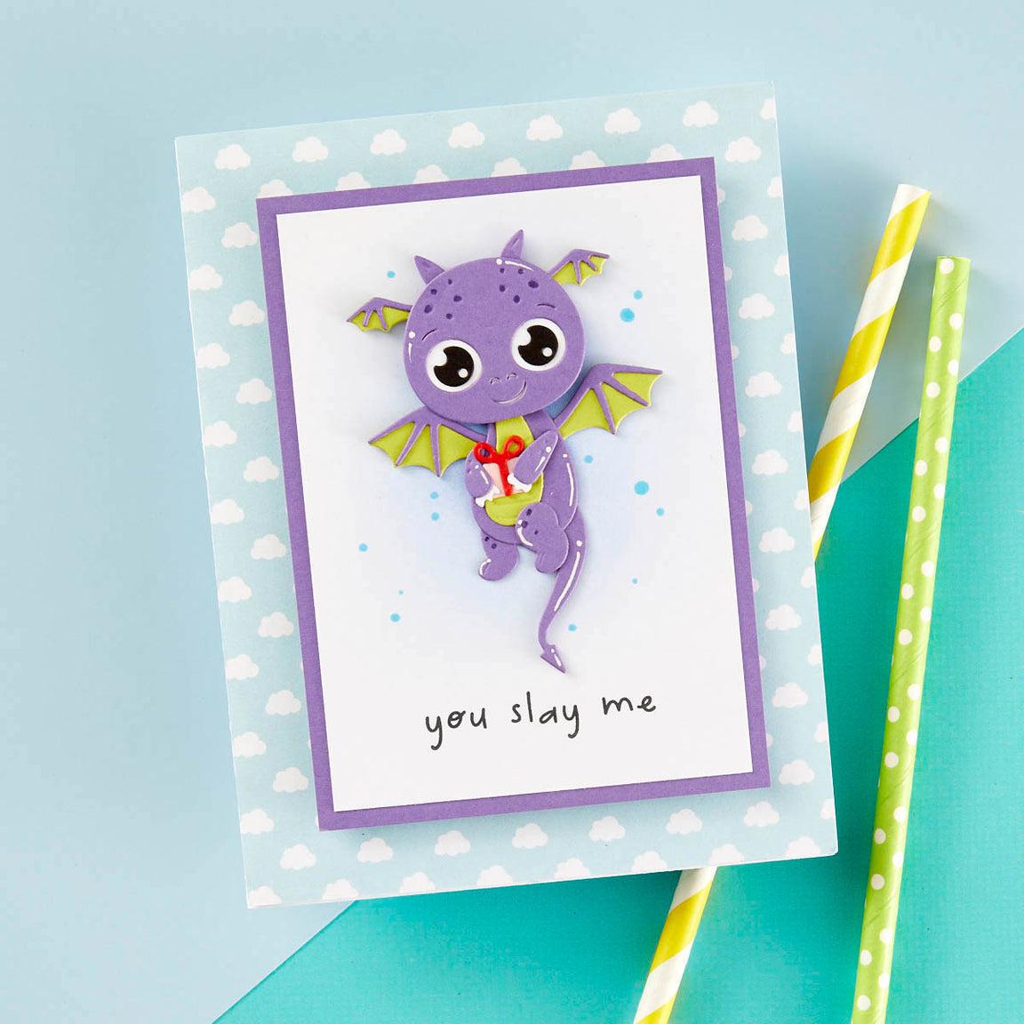 Spellbinders - Monster Birthday Collection - Dies - Dancin' Birthday Dragon-ScrapbookPal