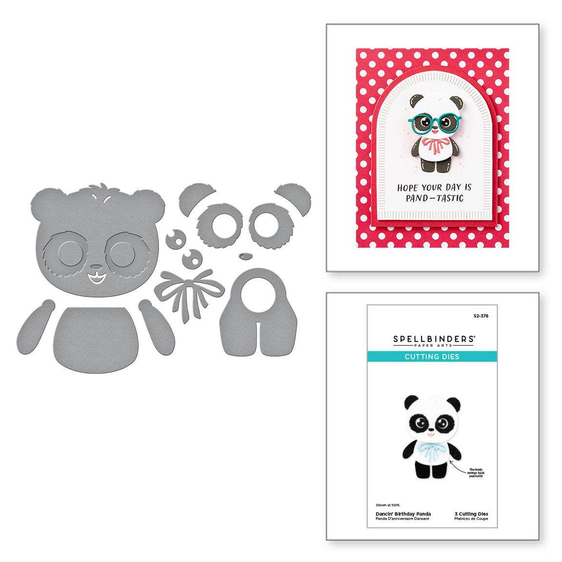 Spellbinders - Monster Birthday Collection - Dies - Dancin' Birthday Panda-ScrapbookPal