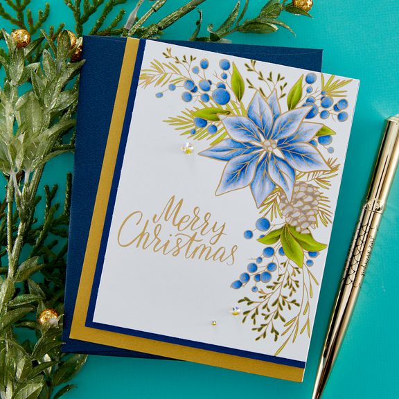 Spellbinders - More BetterPress Christmas Collection - Press Plate & Dies - Poinsettia Corner-ScrapbookPal