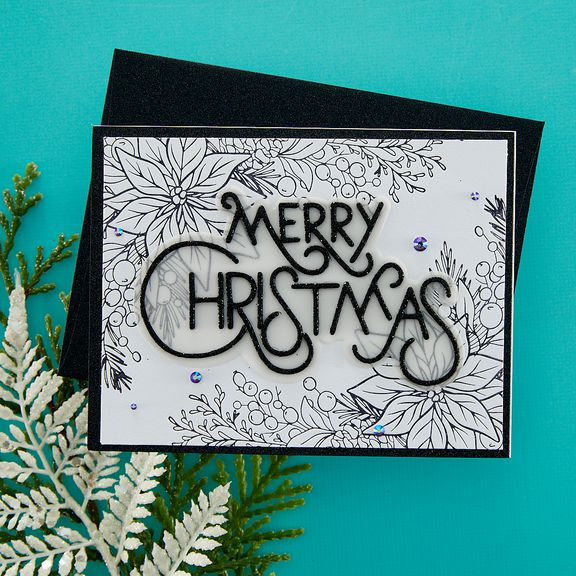 Spellbinders - More BetterPress Christmas Collection - Press Plate & Dies - Poinsettia Corner-ScrapbookPal