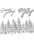 Spellbinders - More BetterPress Christmas Collection - Press Plate & Dies - Seasons Greetings Evergreens-ScrapbookPal