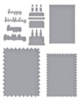Spellbinders - Not Your Ordinary Card Collection - Dies - Pinking Birthday Rectangles-ScrapbookPal