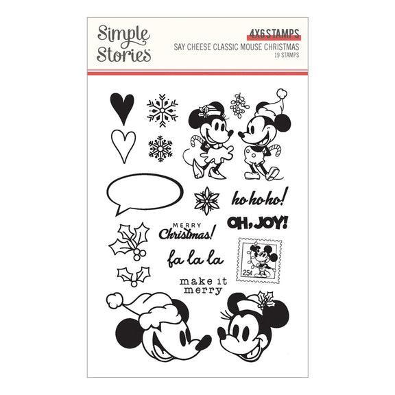 Spellbinders - Say Cheese Classic Mouse Christmas Collection - Clear Stamps - Simple Stories Say Cheese Classic Mouse Christmas-ScrapbookPal