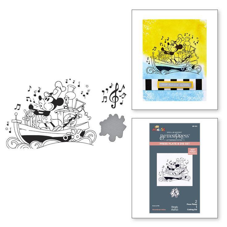 Spellbinders - Say Cheese Classic Mouse - Press Plate & Dies - Steamboat Willie-ScrapbookPal