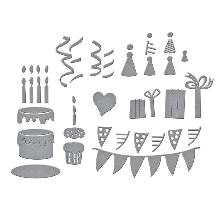 Spellbinders - Say Cheese Classic Pooh Birthday Collection - Dies - Classic Pooh Birthday Accessories-ScrapbookPal