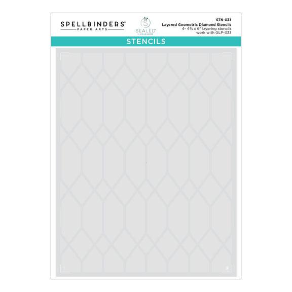 Spellbinders - Sealed by Spellbinders Collection - Stencils - Layered Geometric Diamond-ScrapbookPal