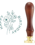 Spellbinders - Sealed by Spellbinders Collection - Wax Seal Stamp - Wildflower Happy Birthday-ScrapbookPal