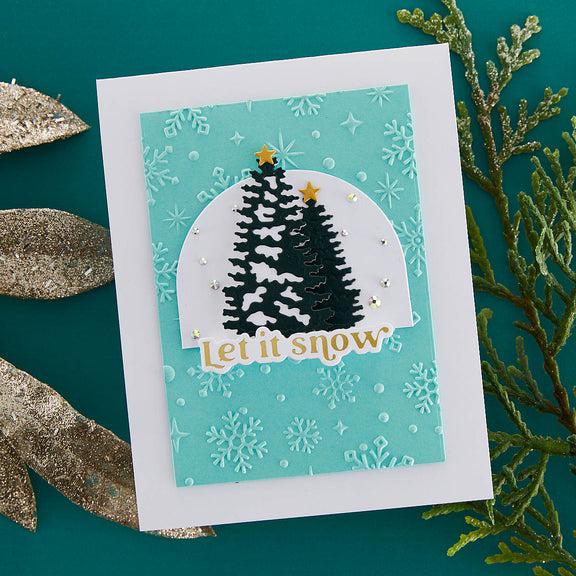 Spellbinders - Simon's Snow Globes Collection - 3D Embossing Folder - Sparkling Snow-ScrapbookPal
