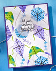 Spellbinders - Sky's the Limit Collection - 3D Embossing Folder & Stencils Set - Flying Kites-ScrapbookPal