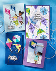 Spellbinders - Sky's the Limit Collection - 3D Embossing Folder & Stencils Set - Flying Kites-ScrapbookPal