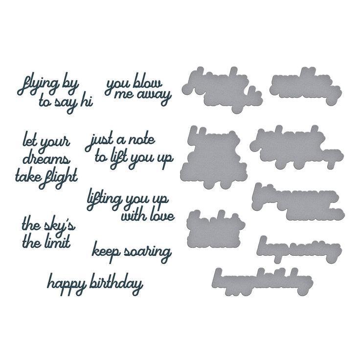 Spellbinders - Sky's the Limit Collection - Press Plates & Dies - Soaring Sentiments-ScrapbookPal