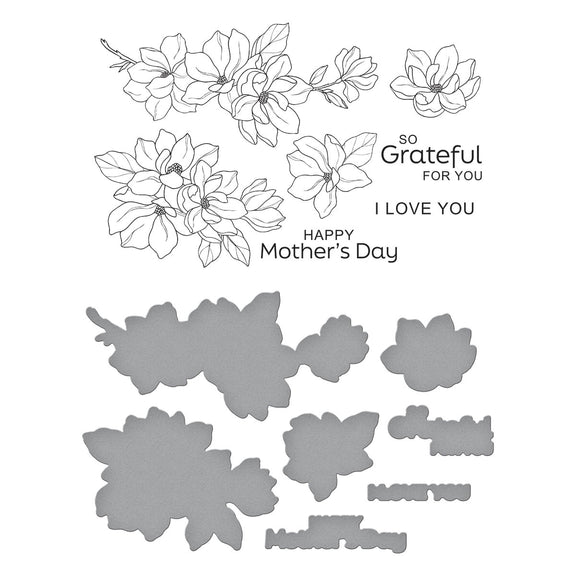 Spellbinders - Spring Sampler - Press Plate & Dies - Spring Magnolias-ScrapbookPal