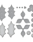 Spellbinders - Stitched for Christmas Collection - Dies - Stitched Poinsettia & Holly-ScrapbookPal