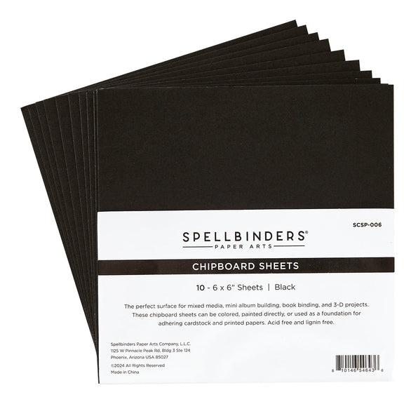 Spellbinders - Storytelling Collection - Chipboard - Black Chipboard Sheets - 6 x 6"-ScrapbookPal