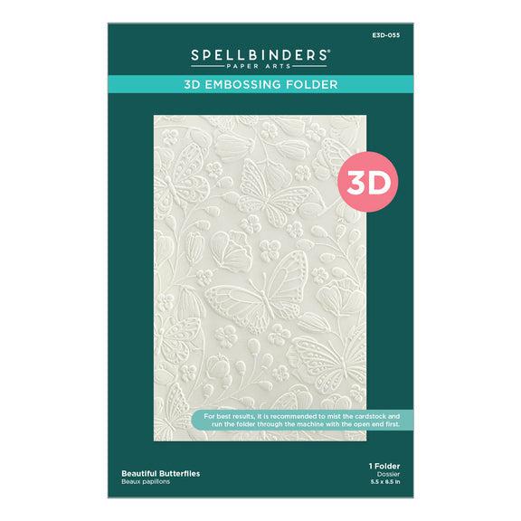 Spellbinders - Stylish Ovals Collection - 3D Embossing Folder - Beautiful Butterflies-ScrapbookPal