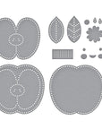 Spellbinders - Summer Felt Stitch & Create Collection - Dies - Felt Cheeky Apple-ScrapbookPal
