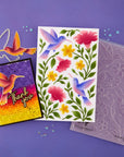 Spellbinders - Timeless Textures Collection - 3D Embossing Folder - Hummingbird Garden-ScrapbookPal