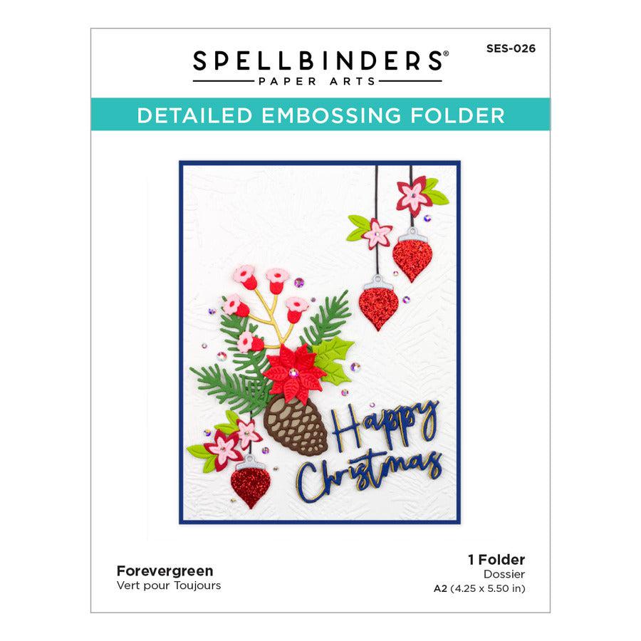 Spellbinders - 'Tis the Season Collection - Embossing Folder - Forevergreen-ScrapbookPal