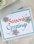 Spellbinders - Upright Italic Holiday Sentiments Collection - Letterpress + Foil Plate - Upright Italic Season's Greetings-ScrapbookPal