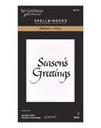Spellbinders - Upright Italic Holiday Sentiments Collection - Letterpress + Foil Plate - Upright Italic Season's Greetings-ScrapbookPal