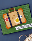Spellbinders - We All Have Baggage Collection - Clear Stamps & Dies - Retro Suitcase and Sentiments-ScrapbookPal