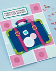 Spellbinders - We All Have Baggage Collection - Clear Stamps & Dies - Retro Suitcase and Sentiments-ScrapbookPal