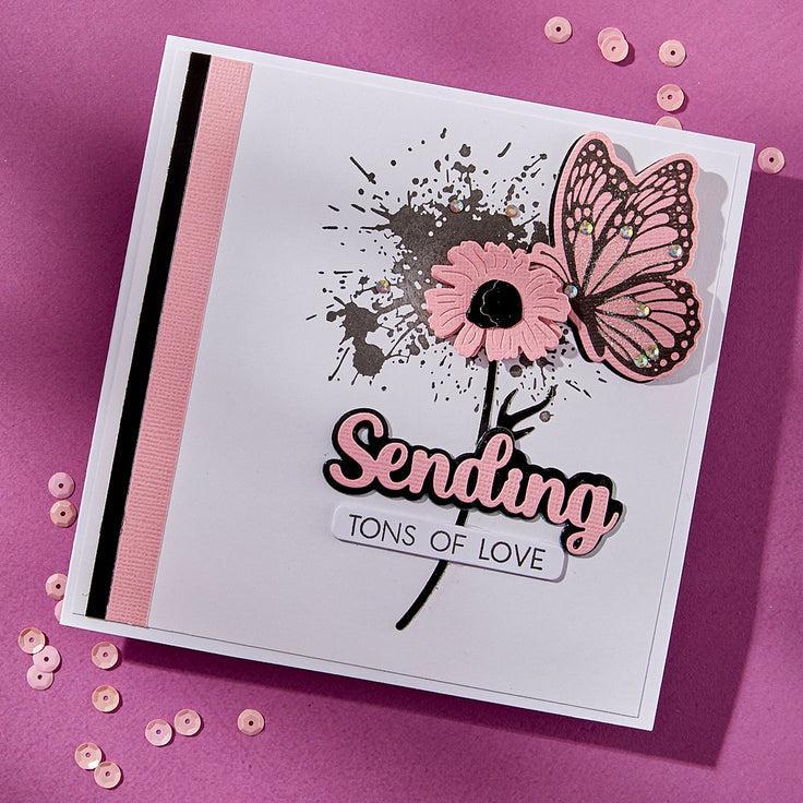 Spellbinders - Wildflowers Collection - Clear Stamps & Dies - Sending Smiles Sentiments-ScrapbookPal