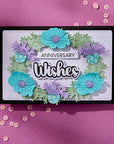 Spellbinders - Wildflowers Collection - Clear Stamps & Dies - Very Best Wishes Sentiments-ScrapbookPal