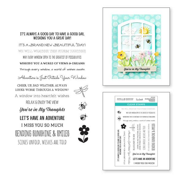 Spellbinders - Windows with a View - Clear Stamps - Sending Sunshine Sentiments
