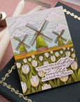 Spellbinders - Yana's Tulips Collection - Letterpress + Foil Plate & Stencils - Windmills and Tulips-ScrapbookPal