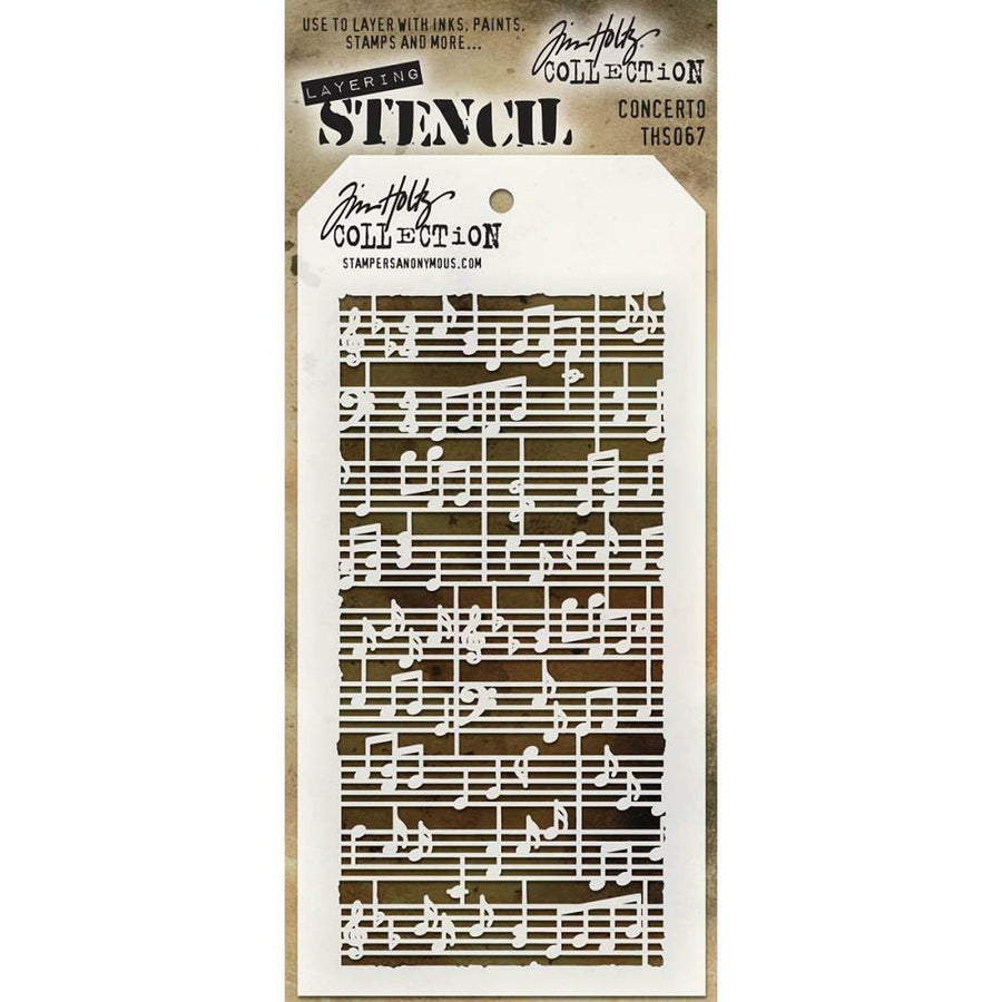 Stampers Anonymous - Tim Holtz Layered Stencil - Concerto-ScrapbookPal