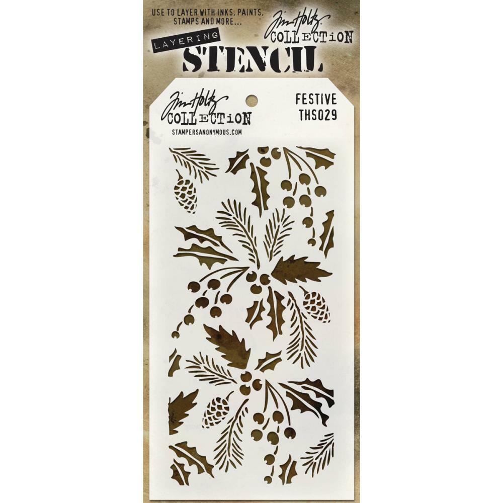 Stampers Anonymous - Tim Holtz Layered Stencil - Festive-ScrapbookPal