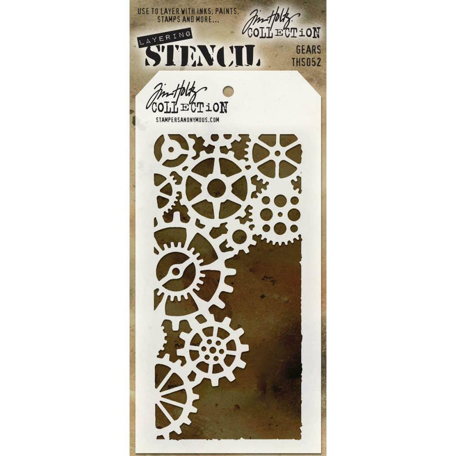 Stampers Anonymous - Tim Holtz Layered Stencil - Gears-ScrapbookPal