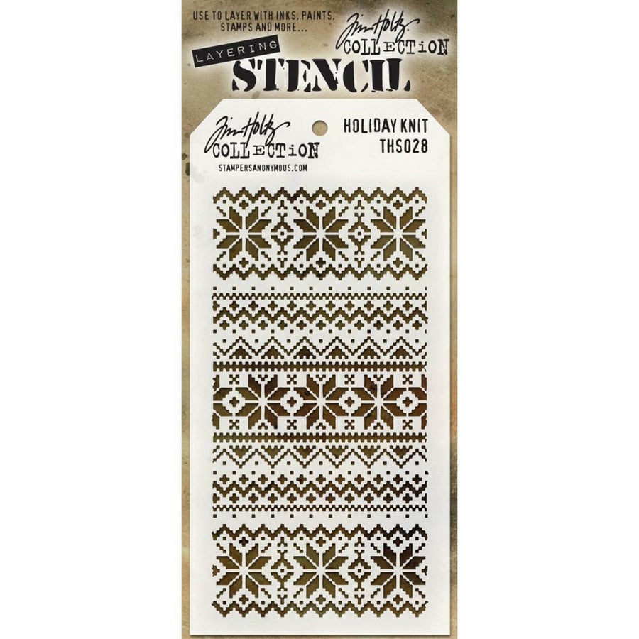 Stampers Anonymous - Tim Holtz Layered Stencil - Holiday Knit-ScrapbookPal