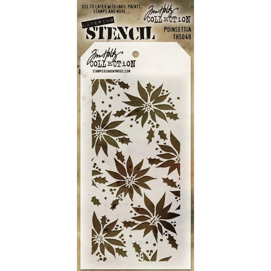 Stampers Anonymous - Tim Holtz Layered Stencil - Poinsettia
