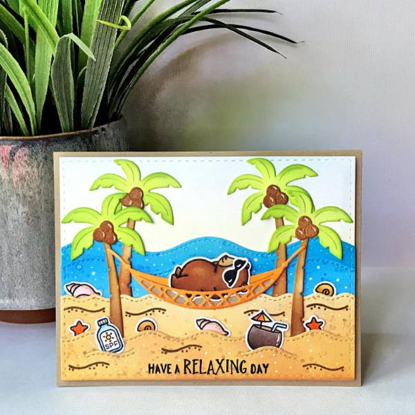 Lawn Fawn Relaxing Beach Card