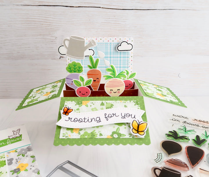 Vegetable Garden Scalloped Box Card Pop-Up by Laura