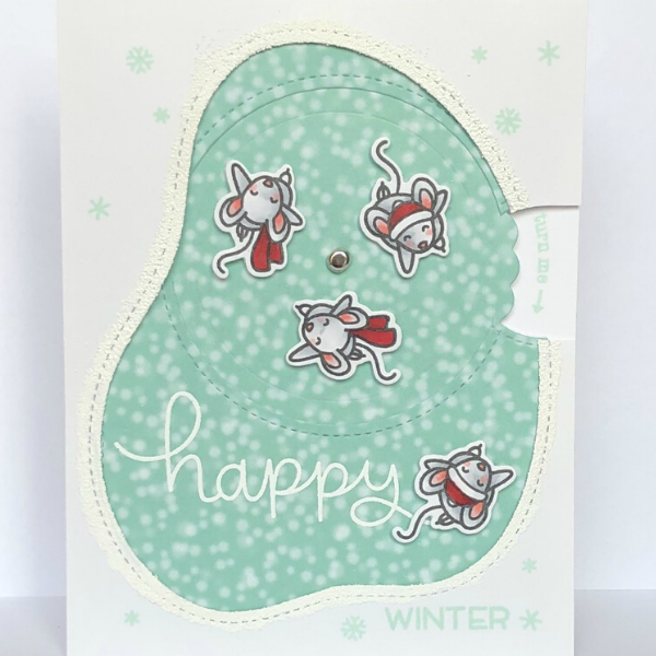 Winter Mice Reveal Wheel Card