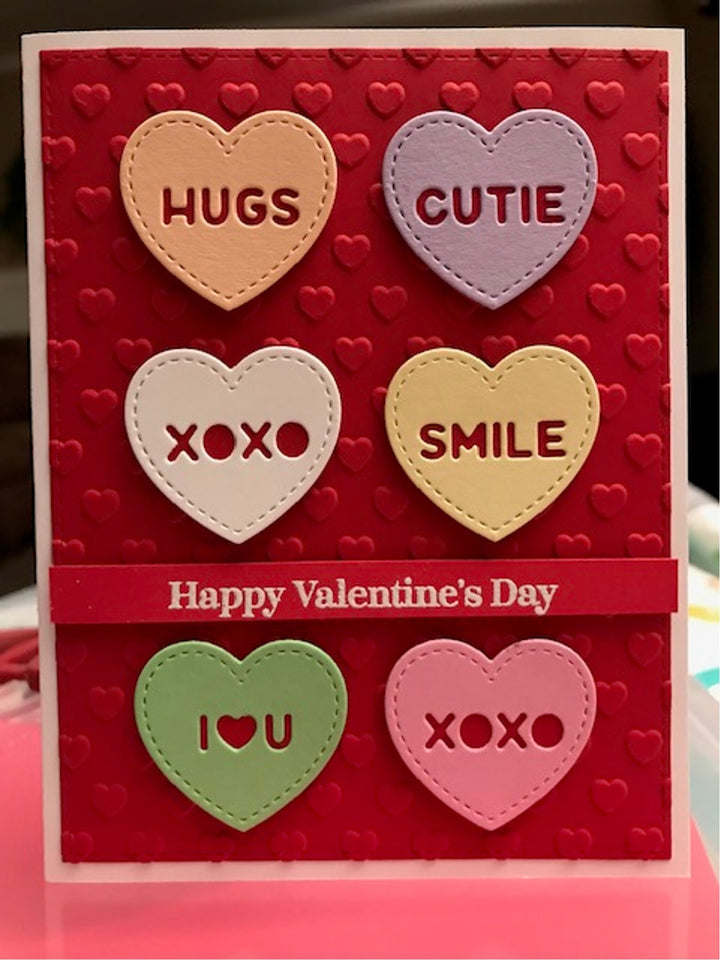 Valentine's Candy Hearts Card By Kay