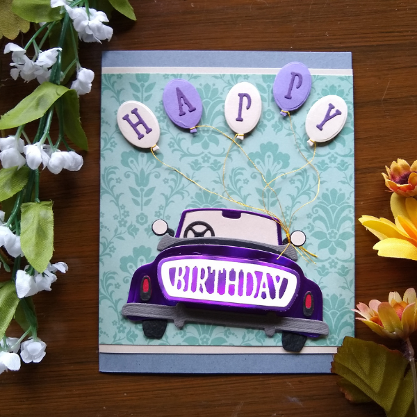 Spellbinders Sunday Drive Birthday Card
