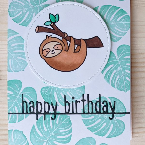 "Just Slothing Around" Birthday Card by Cassi