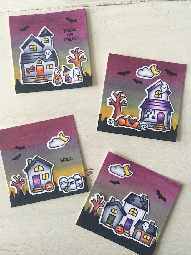 Spooky Scene Mini Cards by Julene