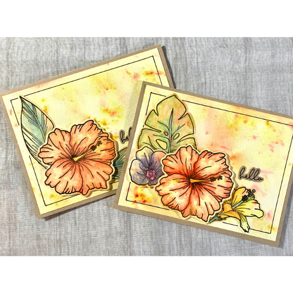 Honey Bee Stamps Paradise Blooms Watercolor Card