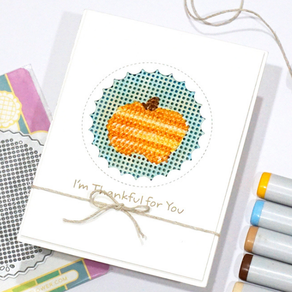 Waffle Flower Crafts Stitchable Pumpkin Card